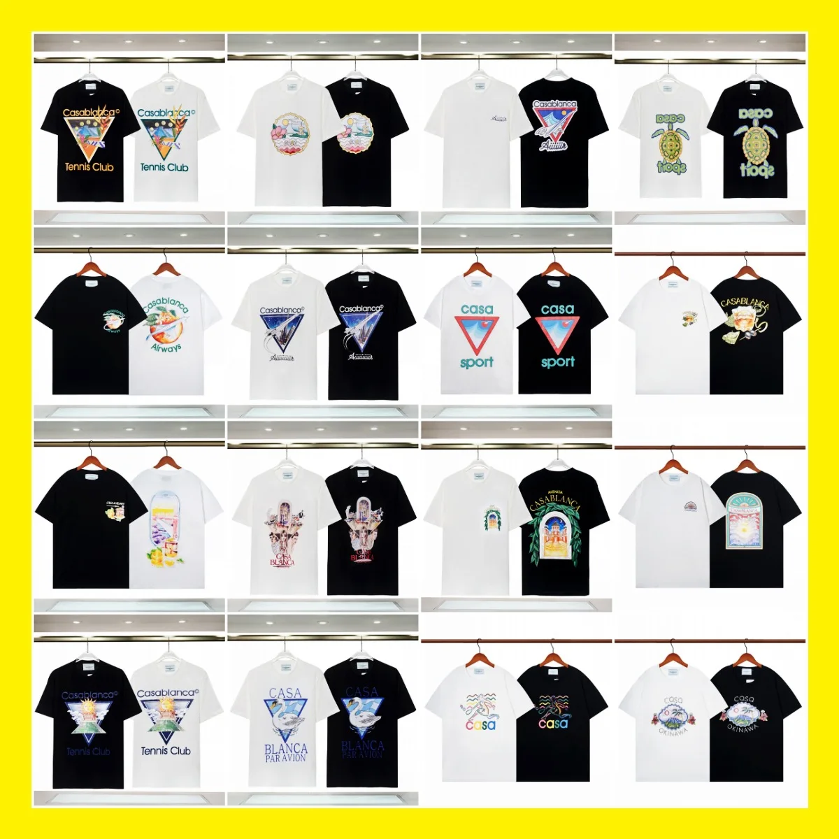 

Casablanca 23 Spring/Summer New Fantasy Gate Star Castle T-shirt Casa Letter Logo Loose Fashion Brand Couple Short Sleeve