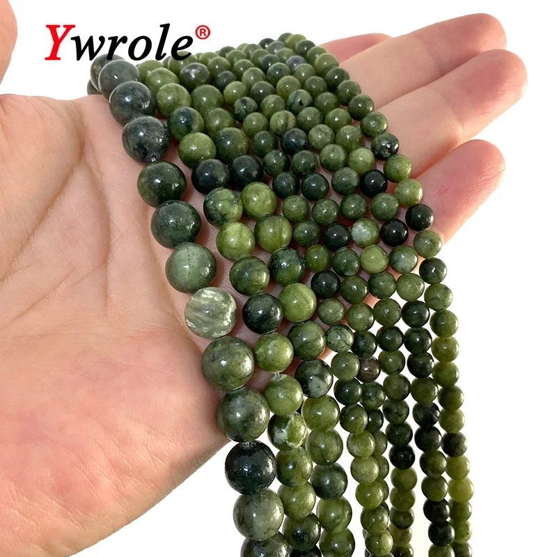 Loose Stone Beads AAA Natural Green Southern Jade Stone Beads Loose Round Gemstone For Jewelry Making DIY Bracelet Earrings Accessories 4-12MM loose stone beads