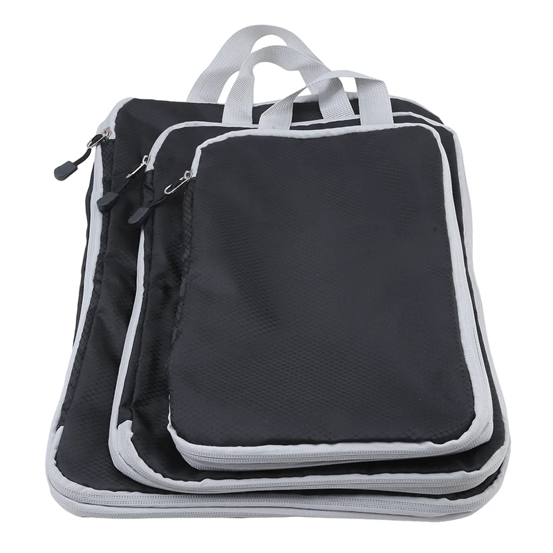 3PCS Compressed Packing Cubes Travel Storage Organizer Set Mesh Visual Luggage Portable Convenient Lightweight Suitcase Bag storage bag travel bags clothes storage bags