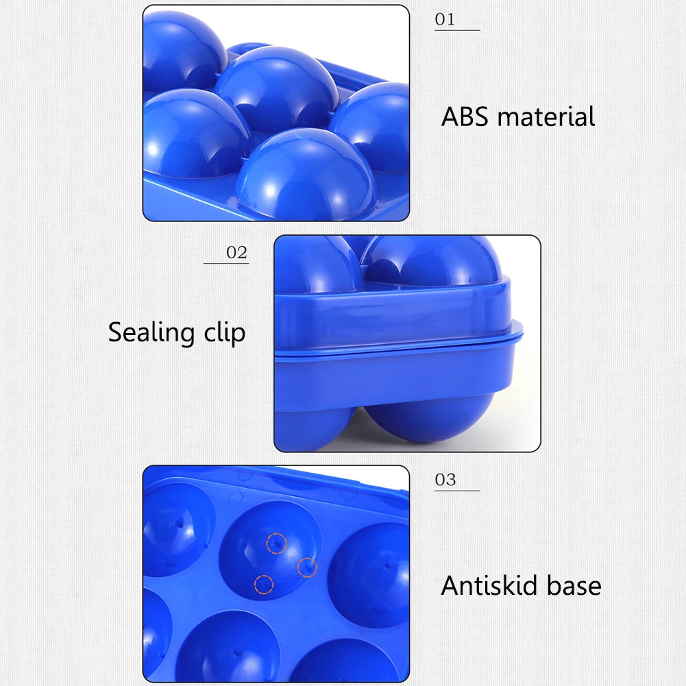 6/12 Grids Egg Storage Box Home Kitchen Organizer Egg Holder Container Case Portable Outdoor Camping Picnic Eggs Boxes Case 6