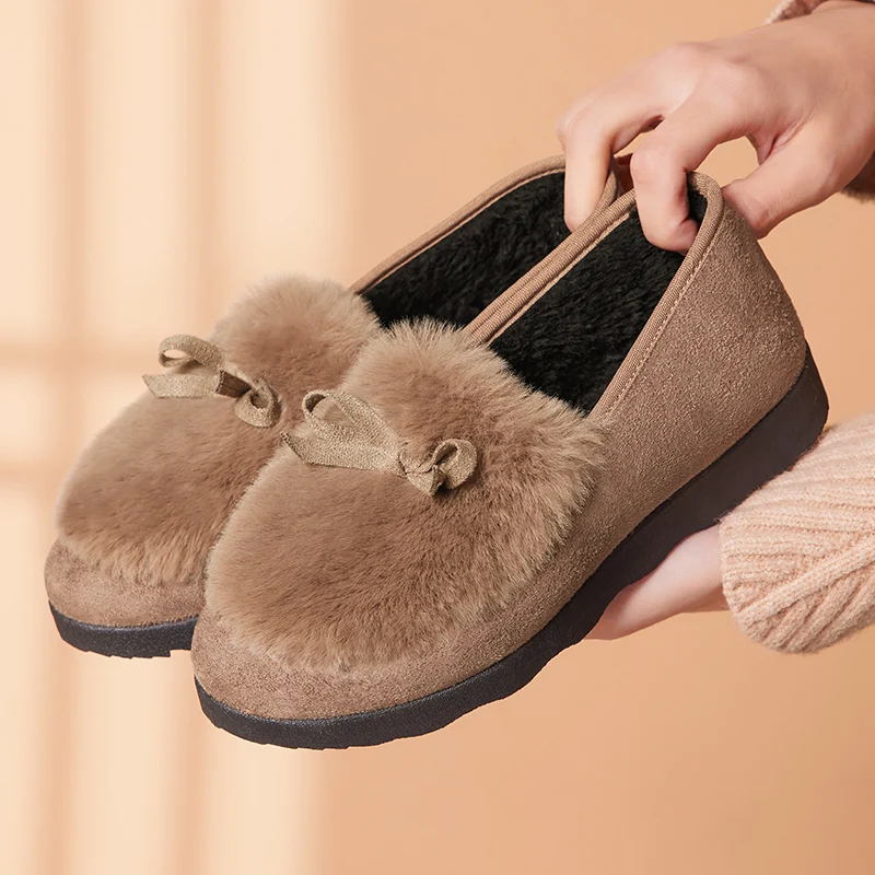 

2023 women's winter Plush outer wear autumn and winter new thick bottom wool warm cotton shoes good shoes 2244