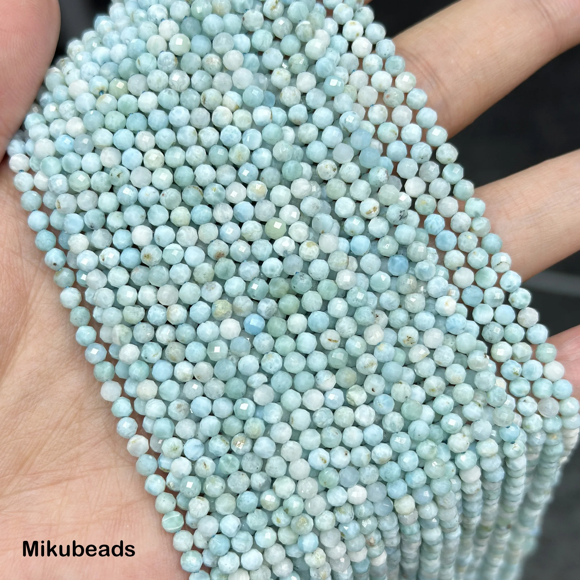 Perline Rotonde Naturali Di Larimar, Perline Rotonde Lisce E Semplici, Perline Sciolte Per La Creazione Di Gioielli, Perline Forate Per La Creazione Di Collane, Fornitore - Italia - Foto 8