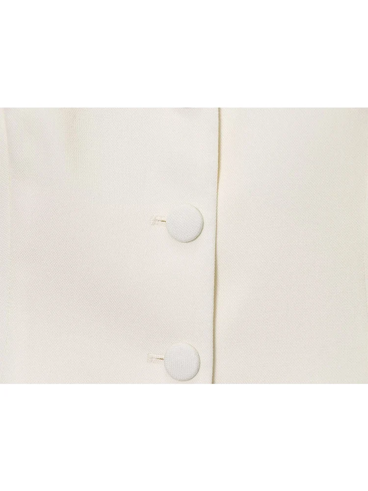 TFMLN Summer Women Fashion Pant 2 Pieces Outfits Round Collar Button Vest Top Casual Straight Pants Simple Style Commuter Set