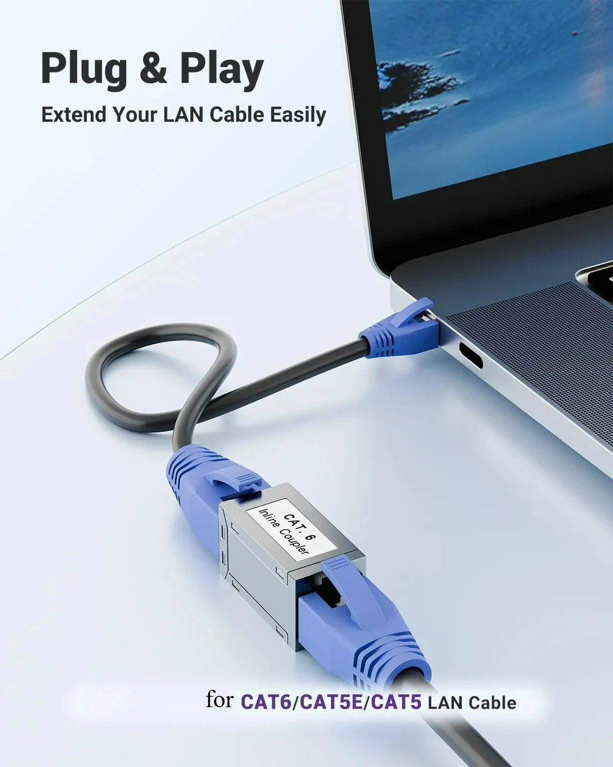 1-10PCS CAT6A CAT6 CAT5E RJ45 인라인 커플러 Cat 6 RJ45 이더넷 커넥터 여성-여성 랜 케이블 연장기(홈 오피스용)