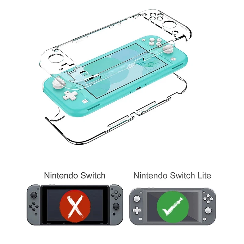 DATA FROG Anti-Slip Protective Cover Compatible-Nintendo switch Lite Game Console Full Cover Crystal Shell Case For Switch Lite