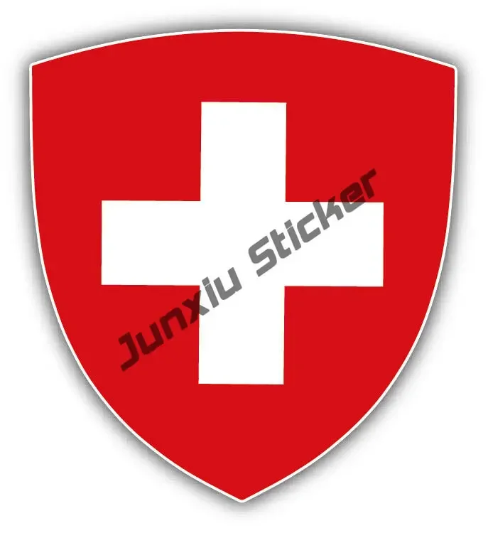 Autocollant Helvetia Suisse Vintage - Drapeau Suisse Avec Blason, Années 70, Neuf
