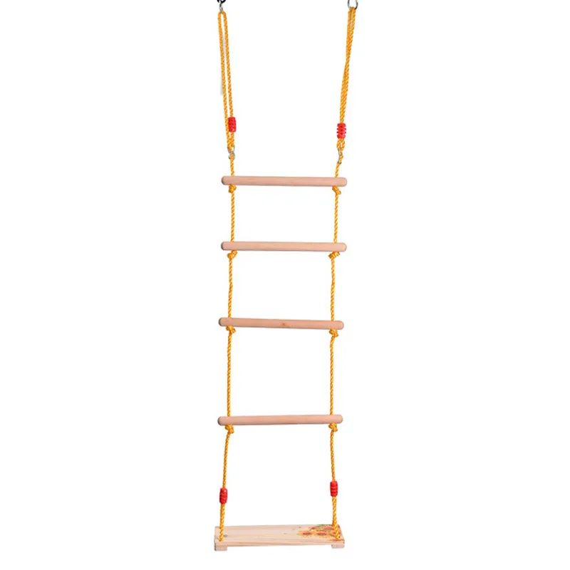 Children's Ladder Home Toys Outdoor Climbing Exercise Swing Entertainment Swing Wooden Four Step Sports Amusement Equipment