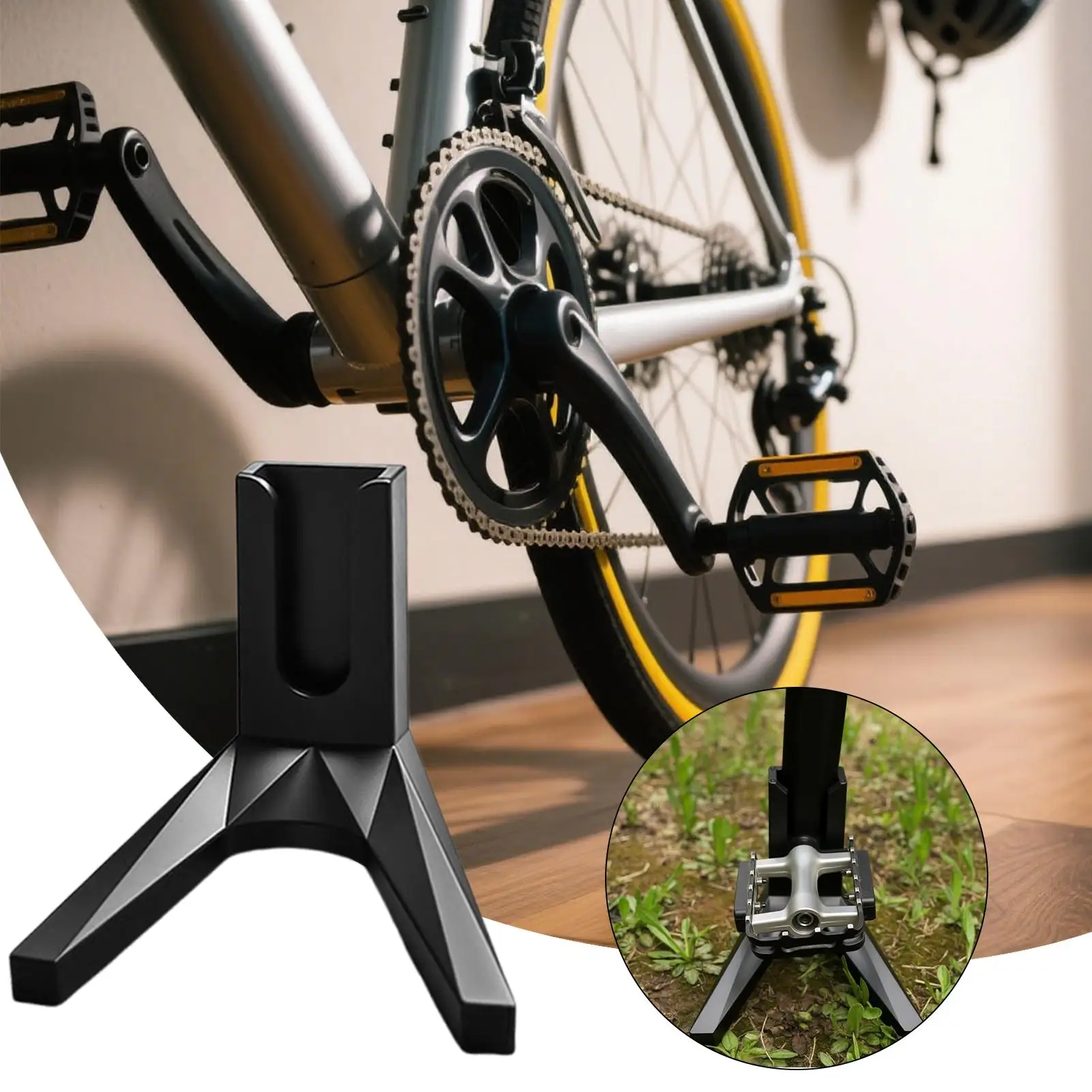 Rennrad-Bodenhalter, stabiler Fahrrad-Bodenständer, Halter, Display, Ständer, tragbare Fahrräder, Zubehör für Wohnzimmer im Freien – Detail 11