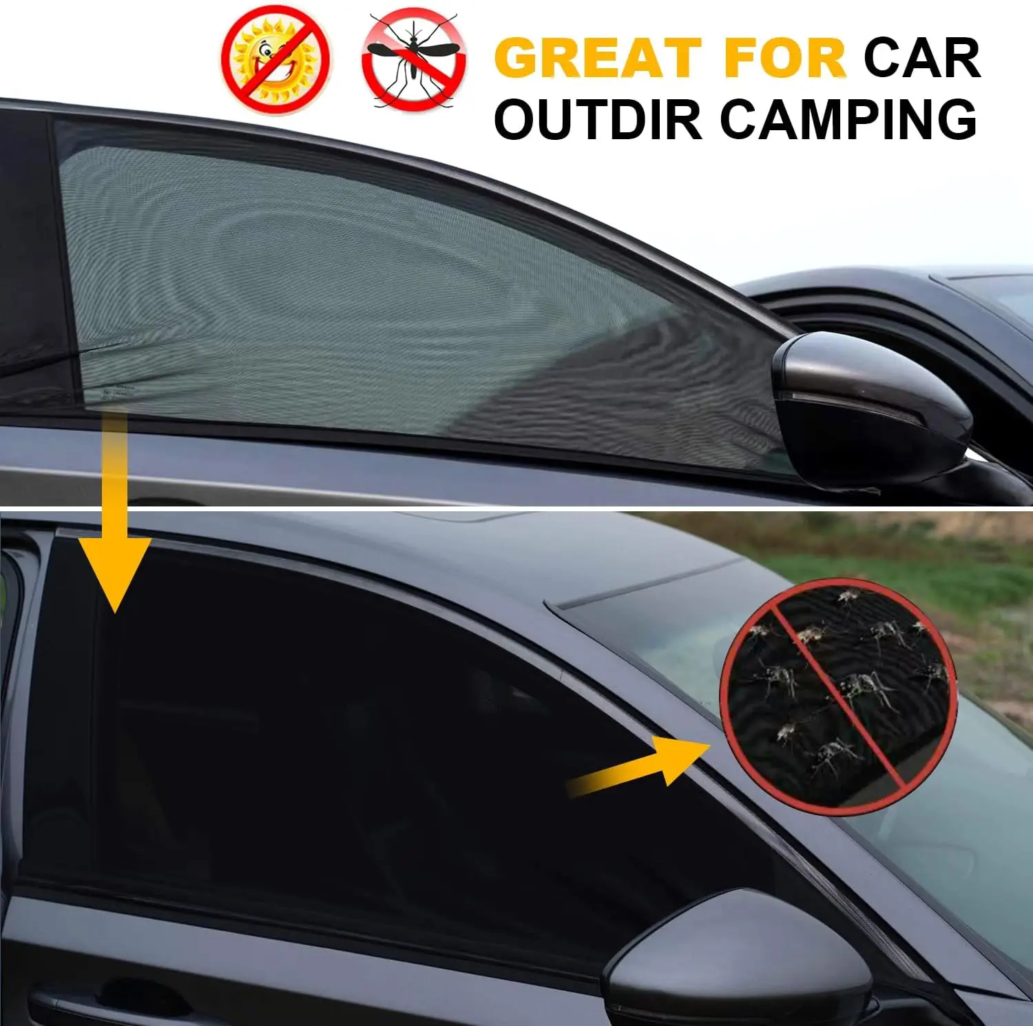 Car Window Sun Protection Net Breathable Ventilation Curtain