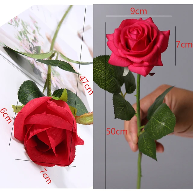 50cm Red Rose Silk Artificial roses Flowers Bud Fake Flowers for Home Valentine Wedding Decoration home decoration accessories 3
