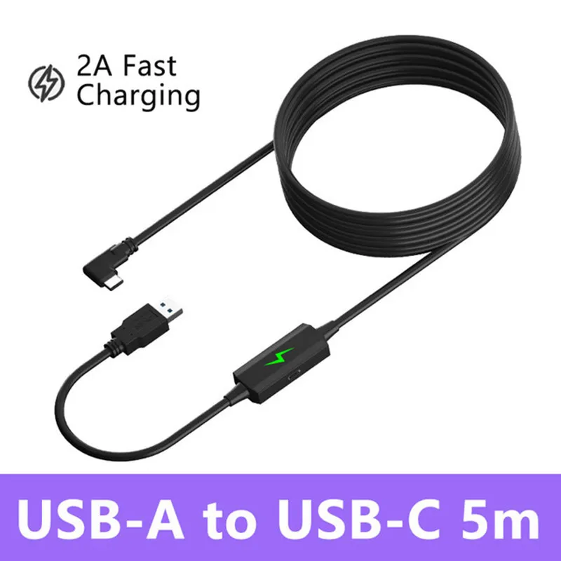 

USB3.2 Gen1 VR Link Cable for Oculus Quest 1 2/PICO Neo 3/PICO 4 Quick Charging Cable 5Gbps 2A USB-C Data Cord VR streaming line