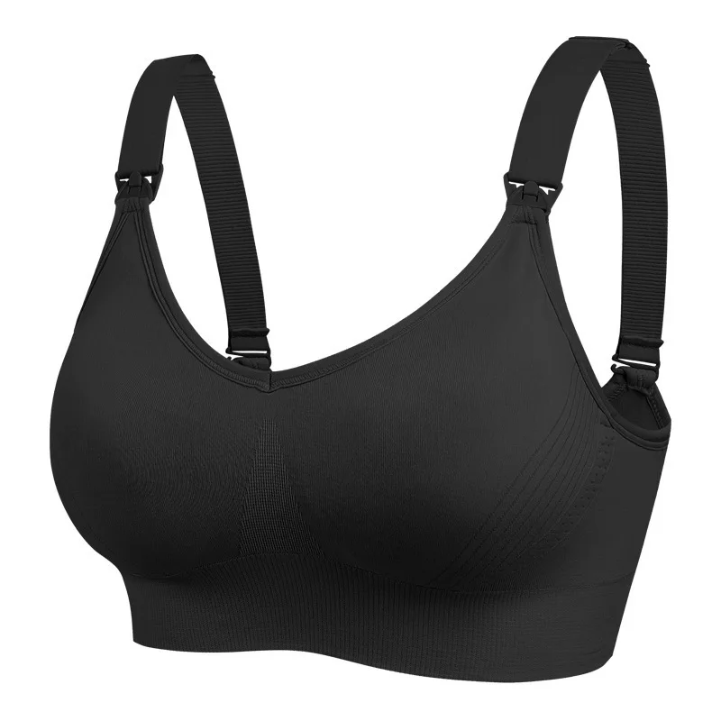 High-end open-top wide strap non-slip breastfeeding bra Feeding large cup push-up anti-sagging maternity underwear 5