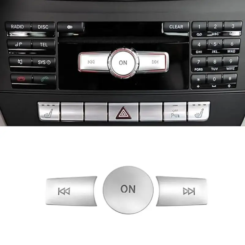 

Car Volume ON Radio Buttons Cover Stickers For Mercedes Benz C W204 C200 E W212 E260 GLK300 B Class W246 CLA CLS Car Accessories