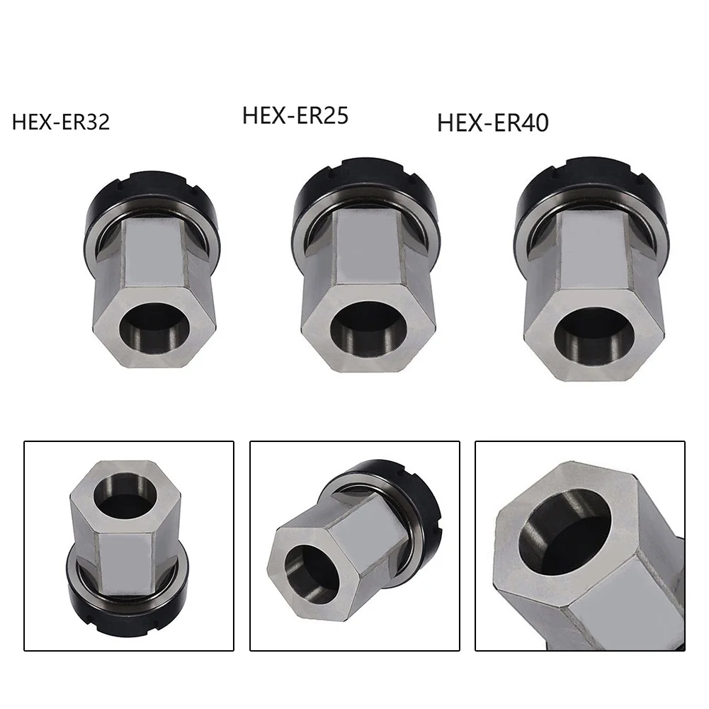 

1pcs ER40 ER32 ER25 Hexagonal Collet Holder Collet Chuck Bracket CNC Machining Center Engraving Machine Accessories