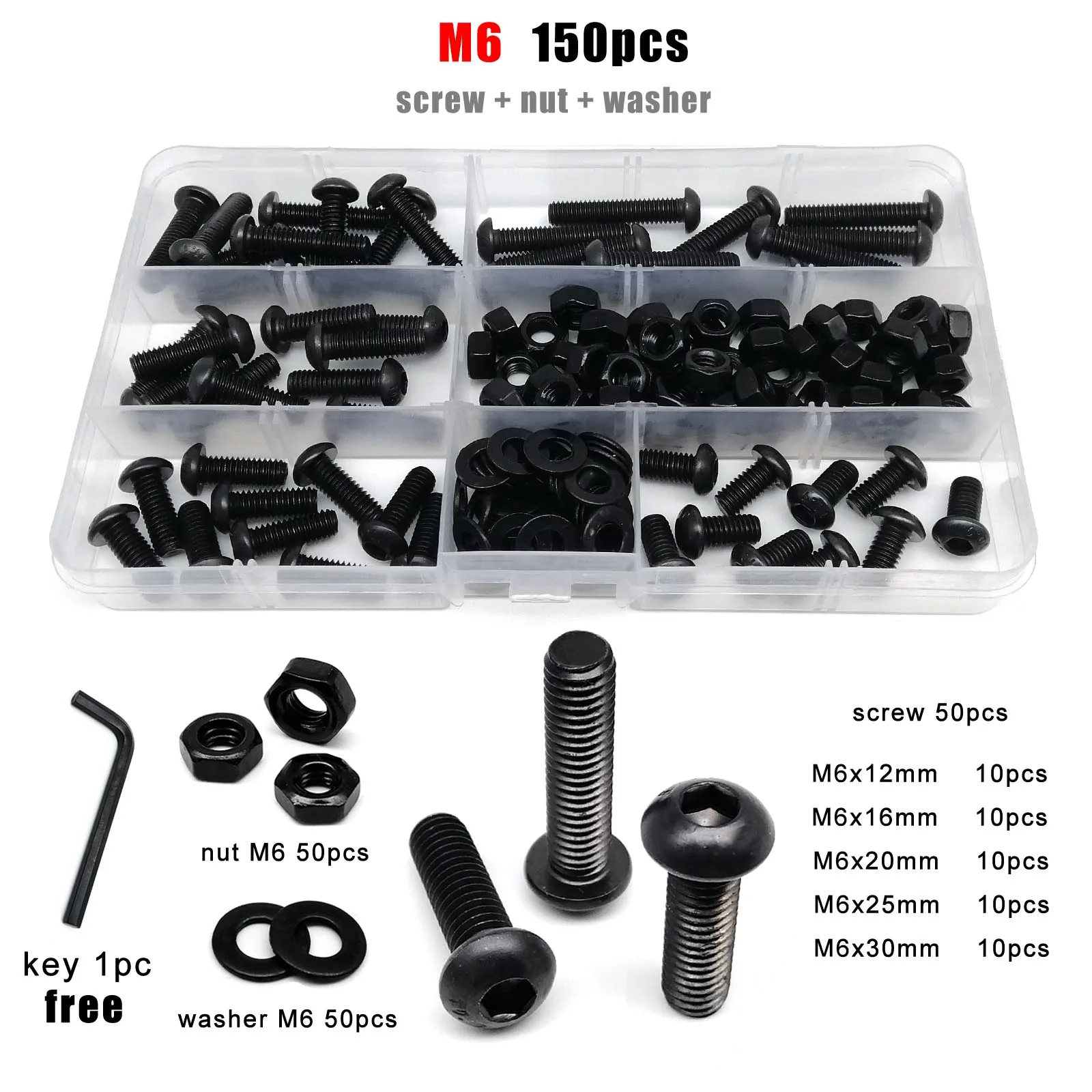 Viti M5 Viti A Testa Bombata Con Cava Esagonale Acciaio 10.9 Nero Iso 7380 I 4 Moschettieri - Foto 12