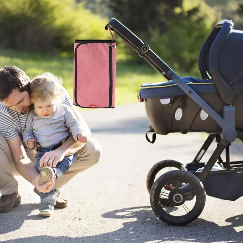 Foldable Diaper Changing Pad Waterproof Folding Diaper Organizer Bag Lightweight Changing Mat For Parks Shopping Malls