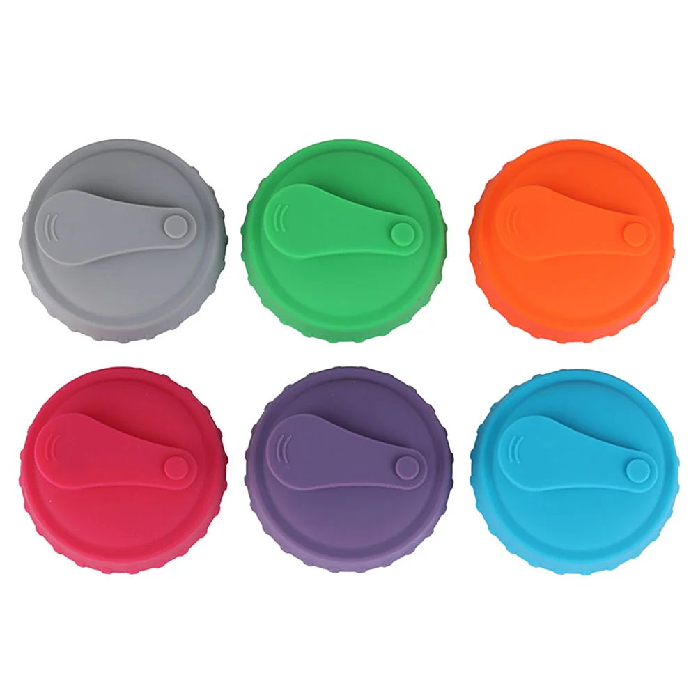 

6pcs Beverage Can Lids Leakproof Can Covers Beer Bottle Lid Silicone Can Lids