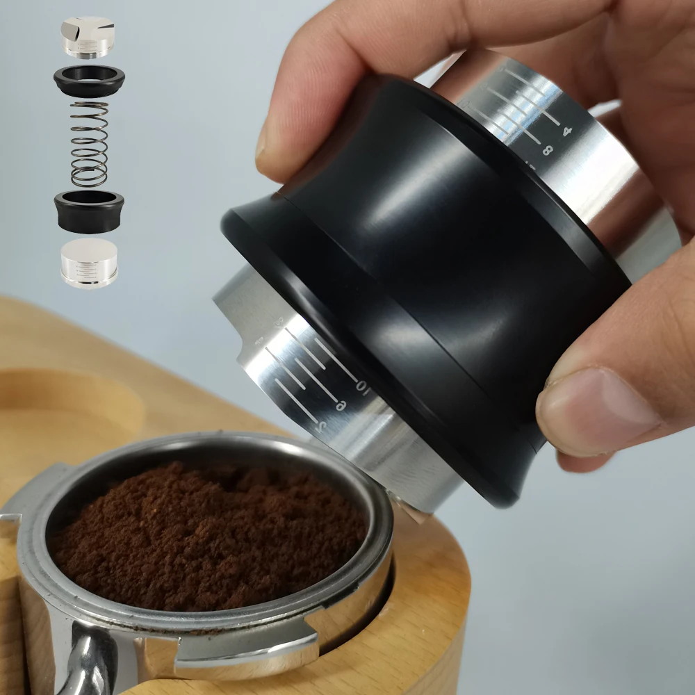 515358mmEspressoSpringDual2in1LevelerDistributorTamperwith