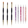 5/20Pcs Nail Art Brush Design Tip Painting Drawing Carving Dotting Pen FlatFan Liner Acrylic Gel UV Polish Manicure Tools 5