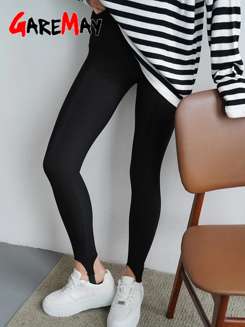 Leggings de algodón para mujer, medias de cintura alta apiladas,  informales, suaves, ajustadas, básicas, de punto, acanaladas, color Beige,  Otoño e Invierno - AliExpress