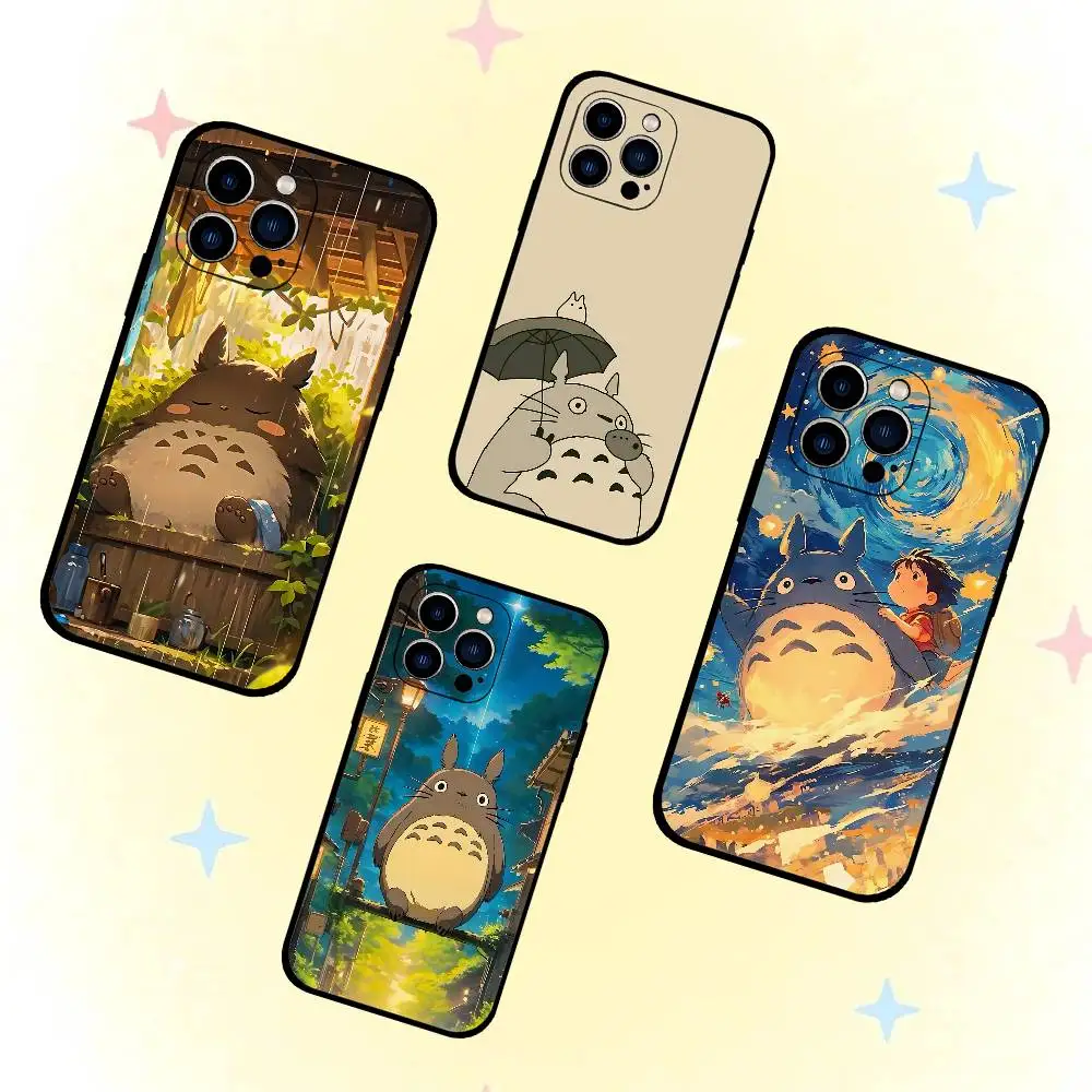 Totoro-Themed Black Phone Case
