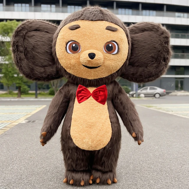 Disfraz Cheburashka inflable de cocodrilo para adulto, traje de Mascota de  mono de orejas grandes, de felpa, para fiesta