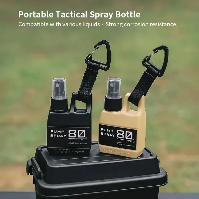 Outdoor Portable Spray Bottle Pump with Buckle for Camping Travel - Refillable Cosmetic Alcohol Perfume Dispenser Container 3