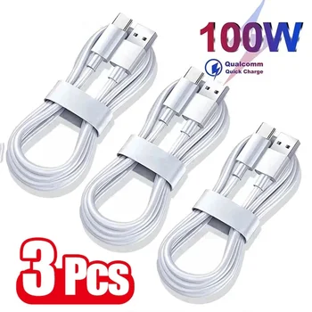 3 pièces 100W 6A USB Type C câble USB ligne de Charge Super rapide pour Xiaomi Samsung Huawei Honor Charge rapide câbles USB C cordon de données