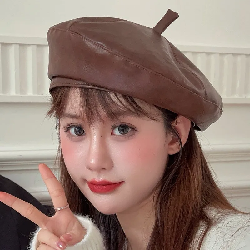 Top Level Leather Octagonal Hats For Women Autumn Winter Warm Cap Male Boinas Detective Hats Branded Gorras Planas Flat Caps Man