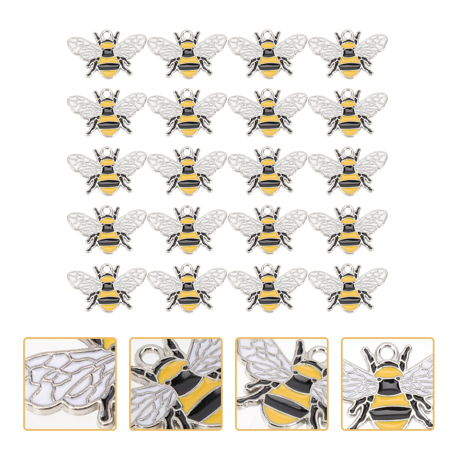 

20 Pcs DIY Pendant Craft Making Accessory Bee Decor Small Ornament Decorative Supply Home Scene Jewelry Chic