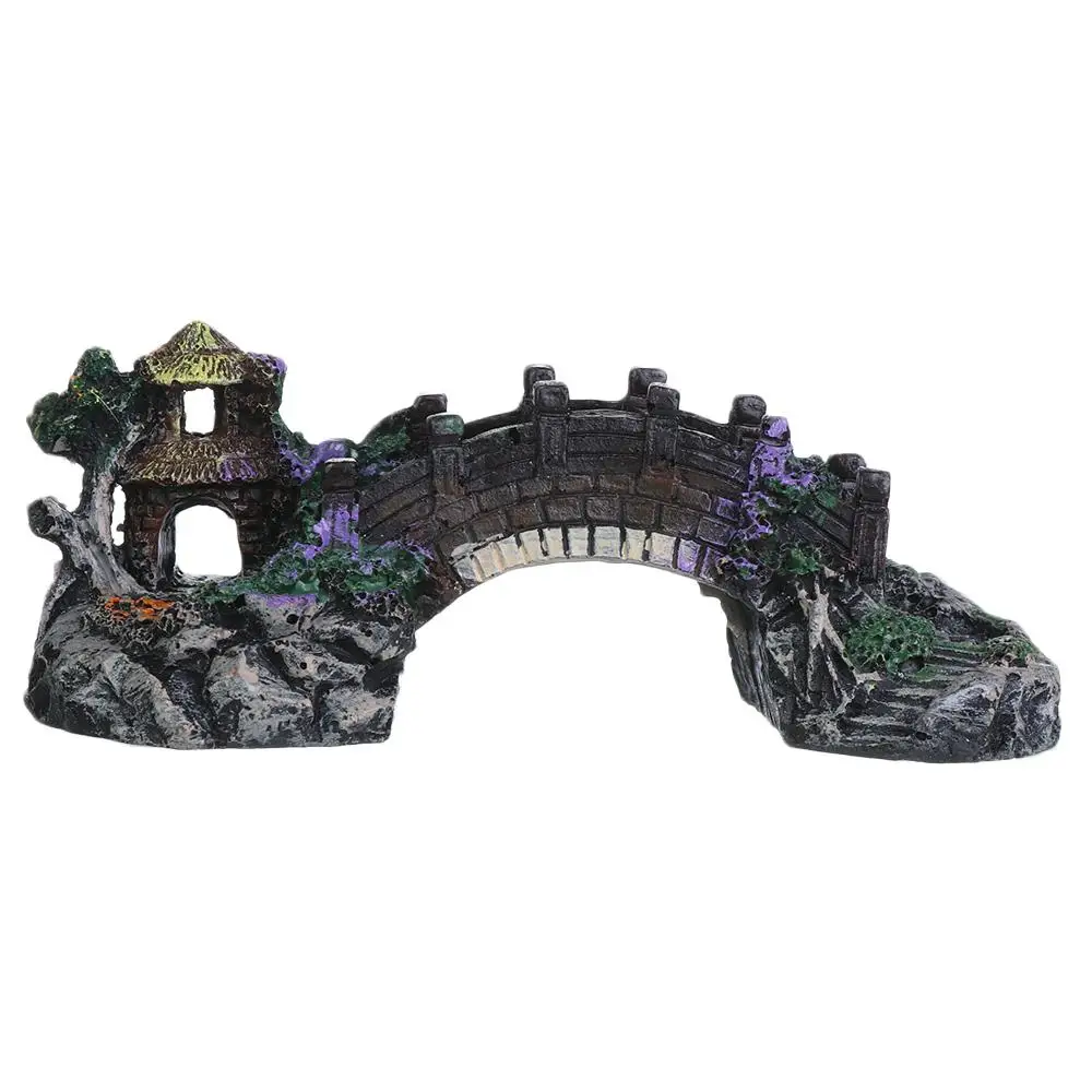Title 10, Fish Tank Artificial Bridge Resin Landscape Dec...
