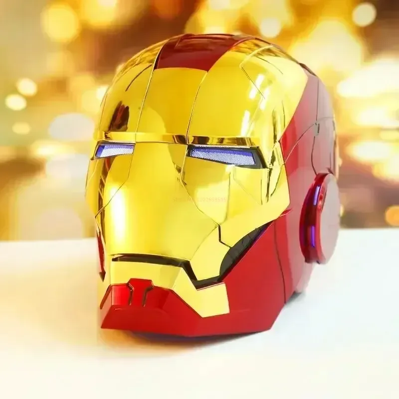 Casco de Iron Man Mk5 de Hot Toys, nuevo, con control de voz, 8 piezas, apertura y cierre, máscara luminosa en chino e inglés, para coleccionar regalos navideños