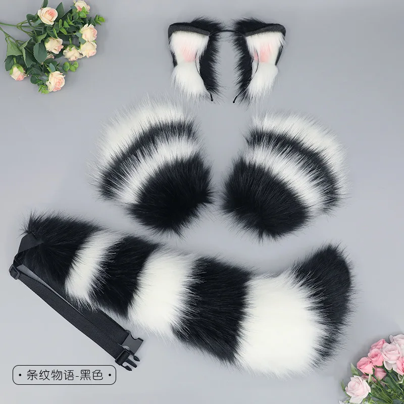 

Novelty Plush Animal Ears Tails Wolf Fox Cosplay Costumes Props Suit Lolita Girl Maid Sexy Kawaii Accessories