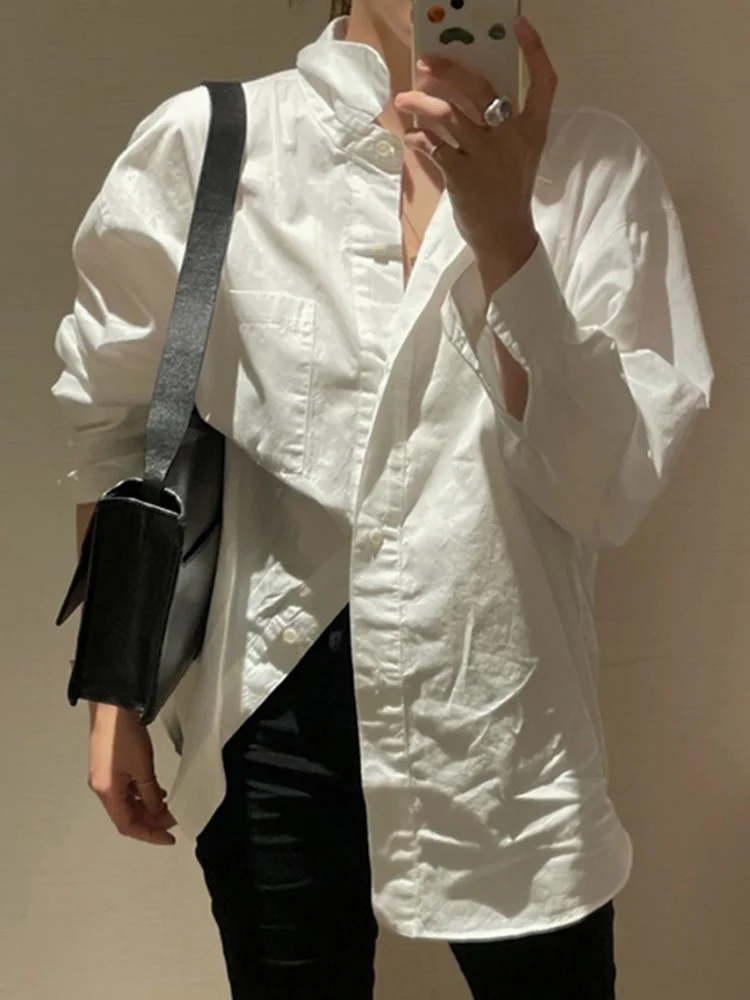 

Loose Casual Shirt Lapel Is Thin And Long-sleeved Women's Clothing Summer Trend Style Solid Color Single-breasted Y847