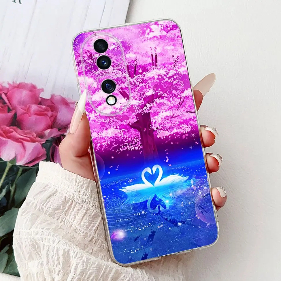 Clear Aesthetic Cute Cat & Flowers Soft Phone Case - Fashionable and Fun Design