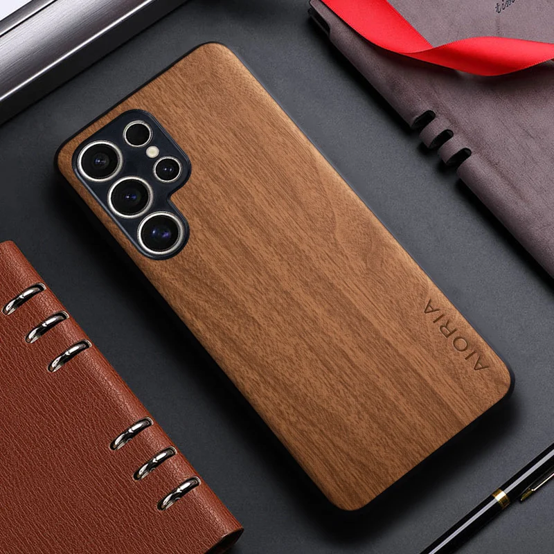 thumbnail image 1 of Case for Samsung Galaxy S24 Plus S23 Ultra FE 5G bamboo wood pattern Leather back cover for samsung galaxy s24 ultra plus case, 1 of 5
