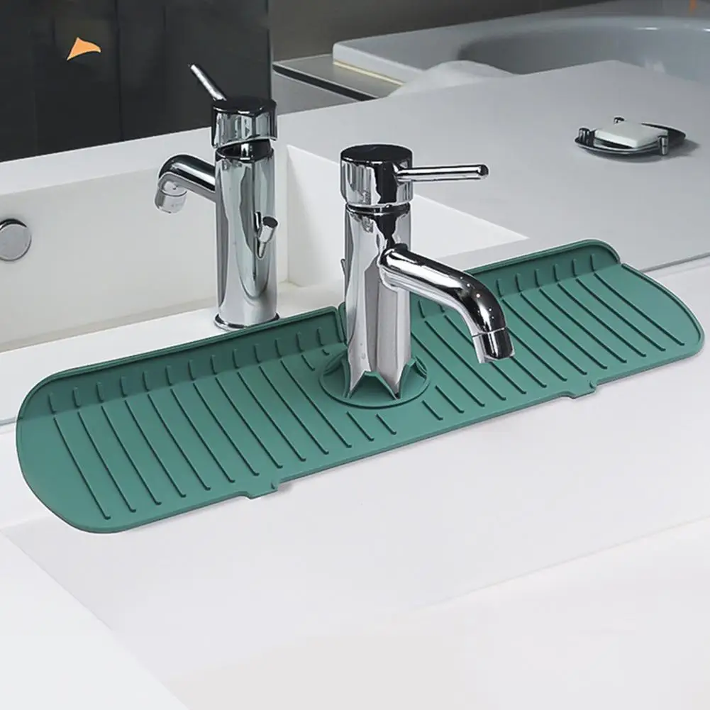 

Silicone Drying Mat Efficient Sink Splash Guard Soft Flexible Drip Catcher Tray for Quick Drying Universal Kitchen Supplies Sink