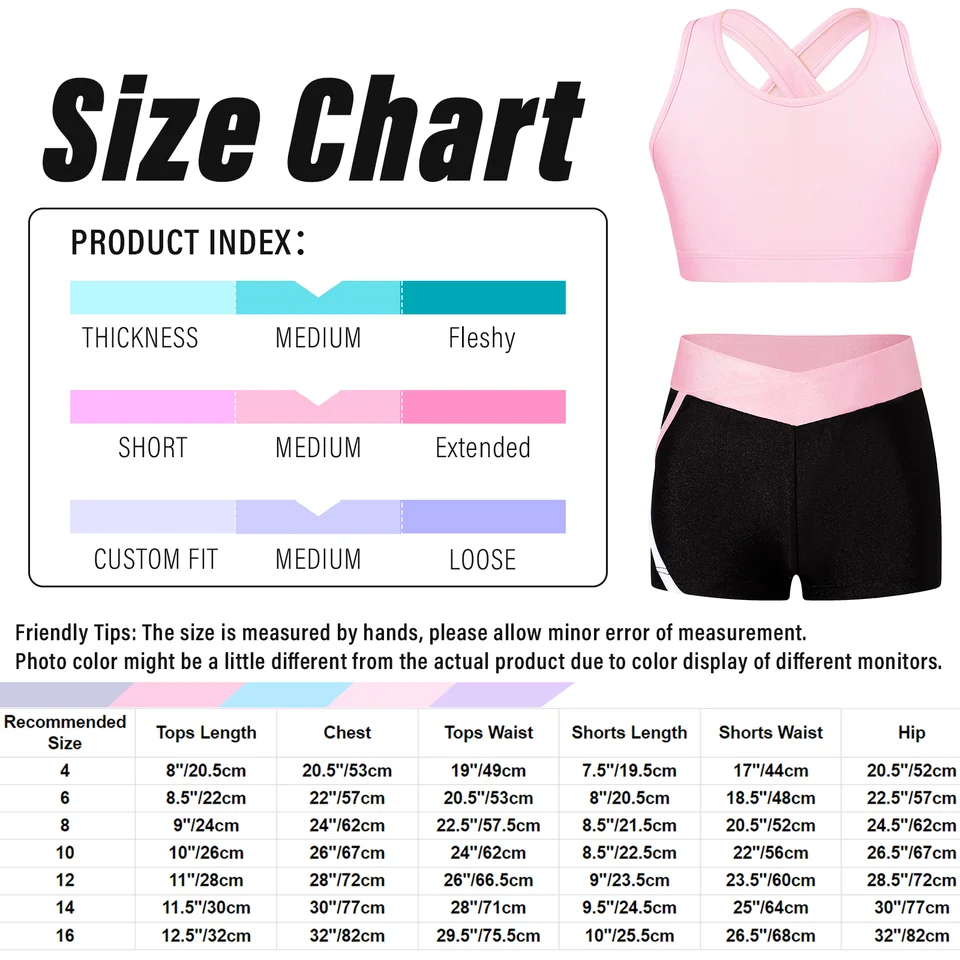Ensemble Sport Fille – Haut Crop Top, Short Et Pantalon, U Neck, Lot 3 Pièces, Neuf
