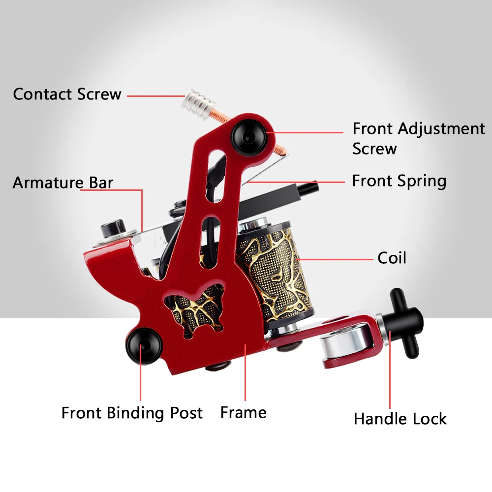 Phoenixy タトゥーマシンガンキット電源 20 色インク永久顔料針完全な