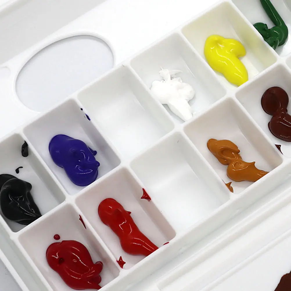 수채화 물감 상자 접이식 견고한 조개껍질 모양의 쉽게 열리는 다기능 혼합 색상 보관 케이스(예술가용)