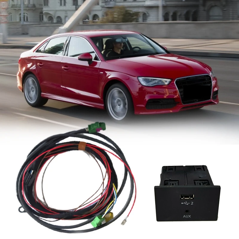 

MIB 2 Carplay MDI USB AUX Plug Socket Switch Button For- A3 8V Q2 2017-2019 8V0035708