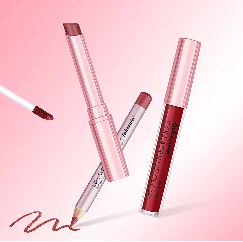 Waterproof Lipstick  Lipliner Set - Long Lasting Matte Mini Makeup 3pcs