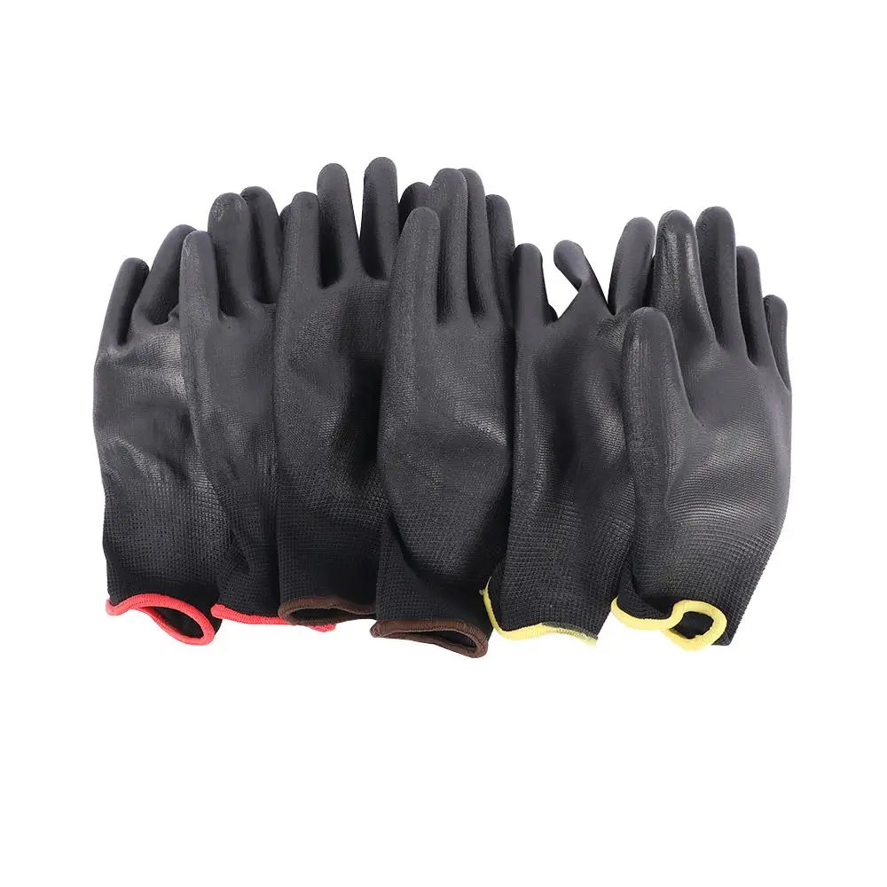 

6 Pairs Nylon Builders Grip Palm Coating Coated Protection Work Glove Safety Gloves Garden Supplies