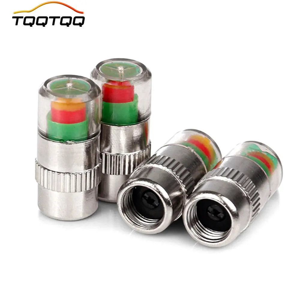 1Set Tire Pressure Monitor Valve Stem Cap Sensor Indicator 32 Psi 2.2 Bar Air Warning Alert Valve Pressure Diagnostic Tools Kit
