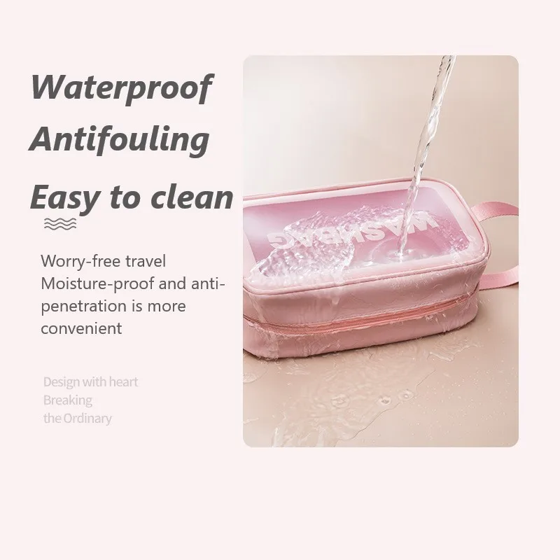 PU Women Travel Storage Bag Cosmetic Bag Makeup Bag Travel Organizer Bags Waterproof Washbag Transparent Cosmetic Cases 3