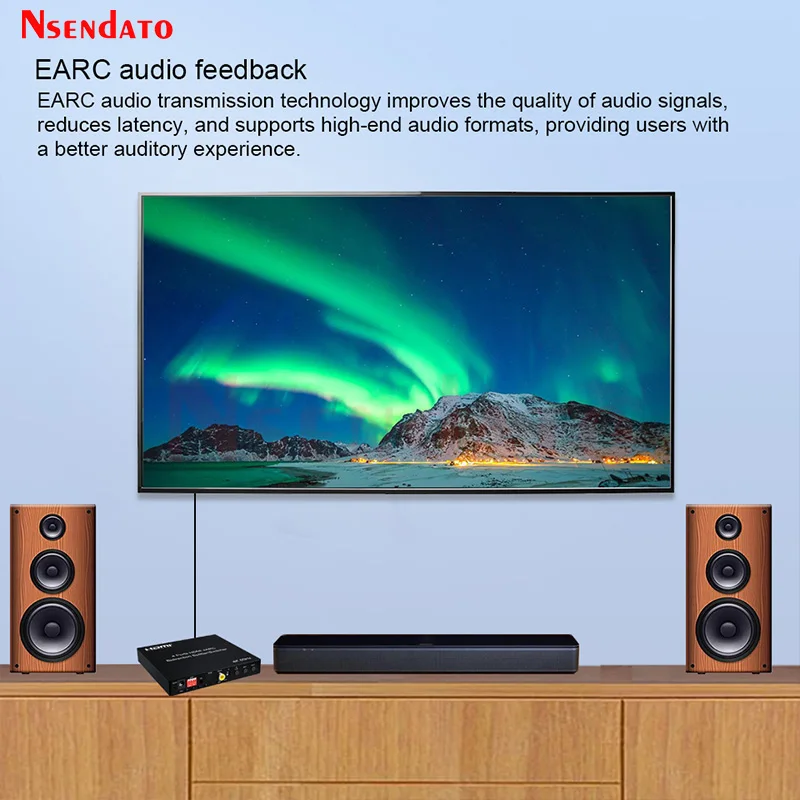 2 4 Port Bi direction HDMI eARC Audio Extractor Switch 4K 60Hz HDMI Toslink SPDIF COAXIAL 5.1CH HDMI Audio Switcher Splitter