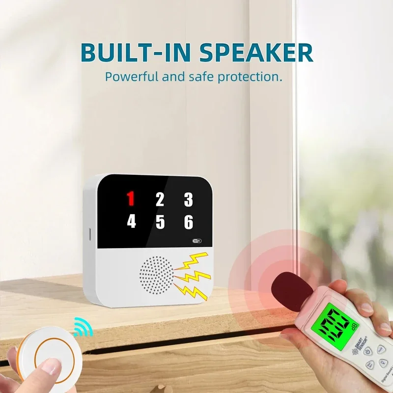 Wireless WiFi Elderly Caregiver Pager SOS Call Button Emergency SOS Medical Alert System for Seniors Patients Elderly At Home