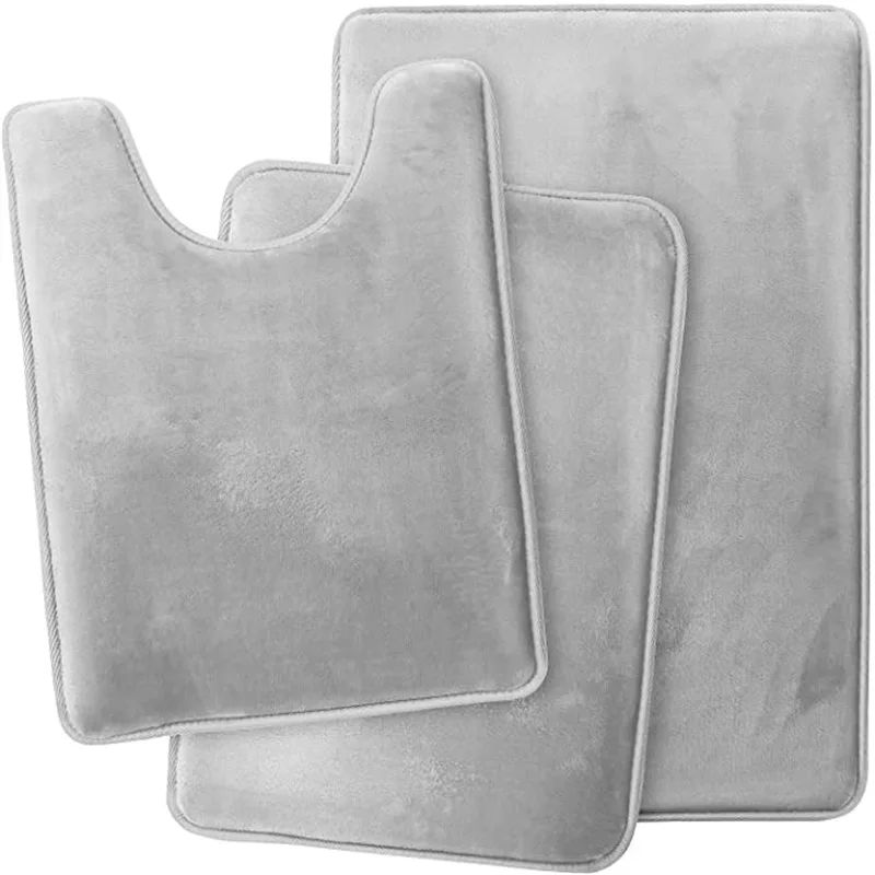 Velvet Bath Set Super Soft Non-slip Comfortable Bath Mats Rug Carpet Set For Bathroom Absorbent Washable Rug Toilet Floor Mat bathroom floor mat bathroom mat absorbent bathroom mat bath mat anti slip mat toilet mat