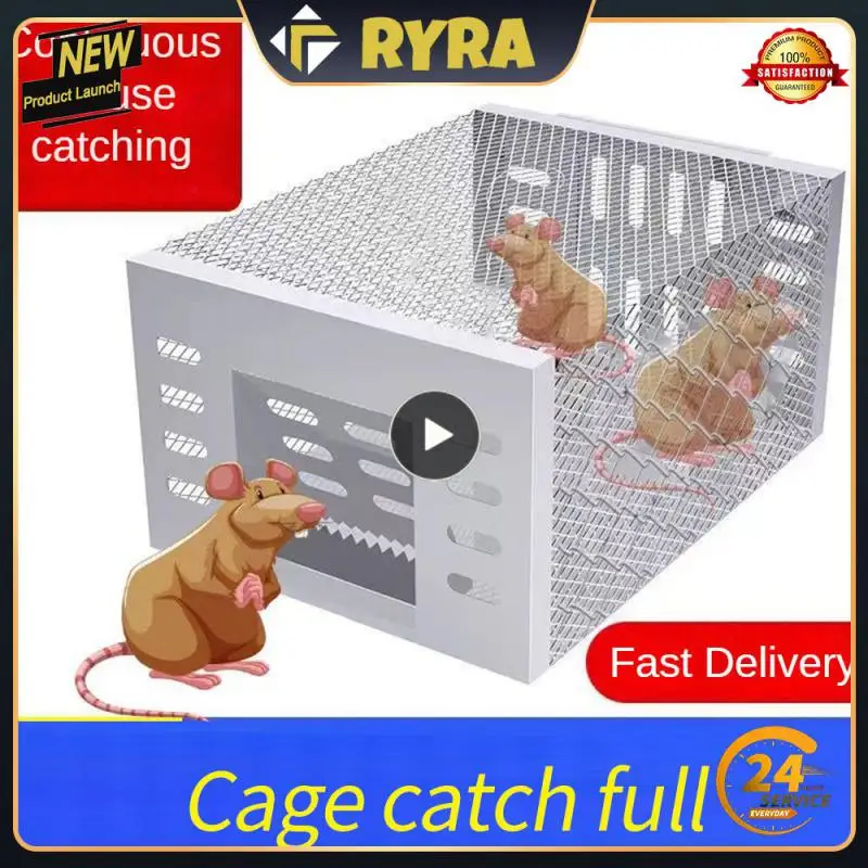 

Large Space Non-toxic Rat Trap Cage Safe Household Continuous Mousetrap Mouse Bait Catcher Box Rat-catching Artifact Metal