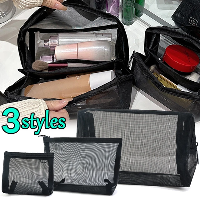 Buy Wholesale China Mesh Cosmetic Bags, Black Mesh Zipper Purse